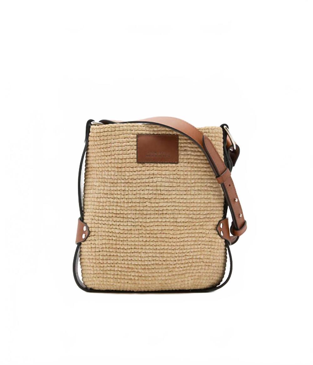 NEW ISABEL MARANT mini bayia bag in natural/cognac